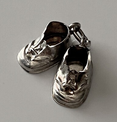Charm Bracelet Bébé Chaussure En Argent Sterling 925 - Vintage - Poids 1,8 G - Longueur 1,0 Cm