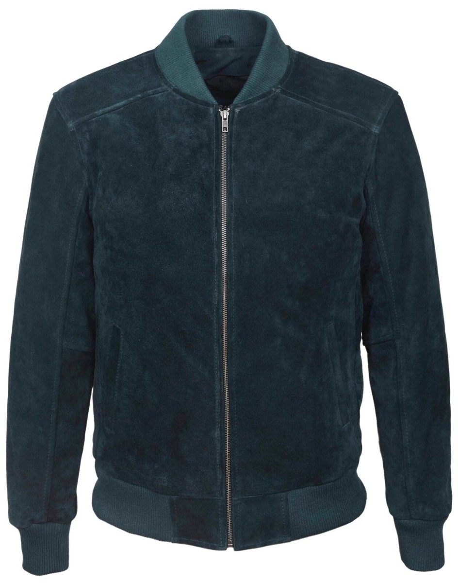 R*n様 70-'s France製 suède leather flight 70s Mens Bomber Jacket Varsity Classic Real Suede Leather