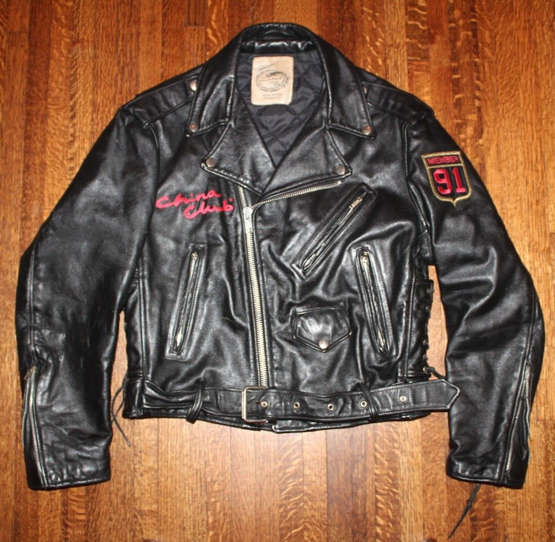 RARE! VTG 1991 China Club Member Motorcycle Jacket Dragon NYC Los