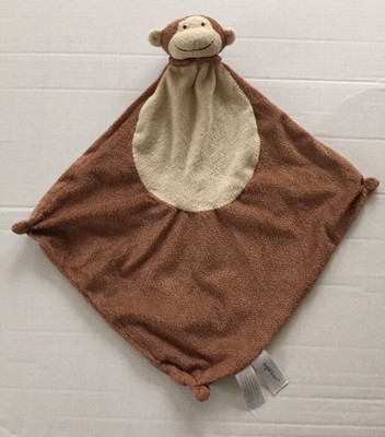 Angel Dear Monkey Security Baby Blanket Brown Tan Fleece Comforter Lovey  Beige