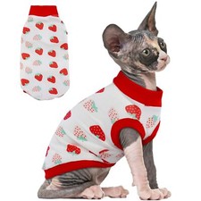 Sphynx Cat Clothes Stretchy Cat Sweater Soft Hairless Cats Shirt Pullover Cat...