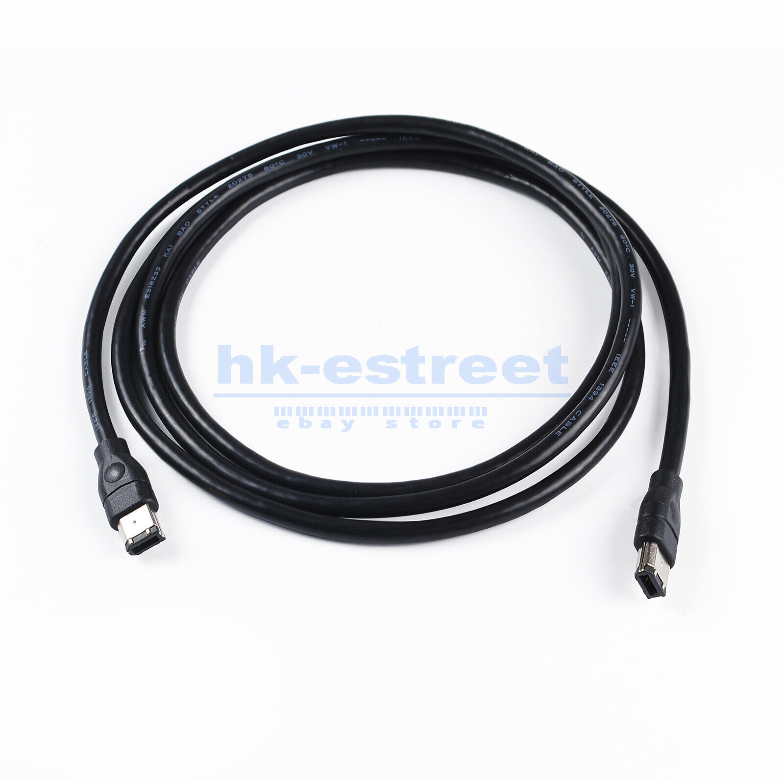 6FT FIREWIRE CABLE 6 PIN to 6 PIN IEEE1394 iLINK 6FT PC MAC DV 6P-6P 6-6 PINS