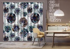 3D Blooming Succulents ZHUA1079 Photo Curtain Window Blockout Fabric Amy 2023