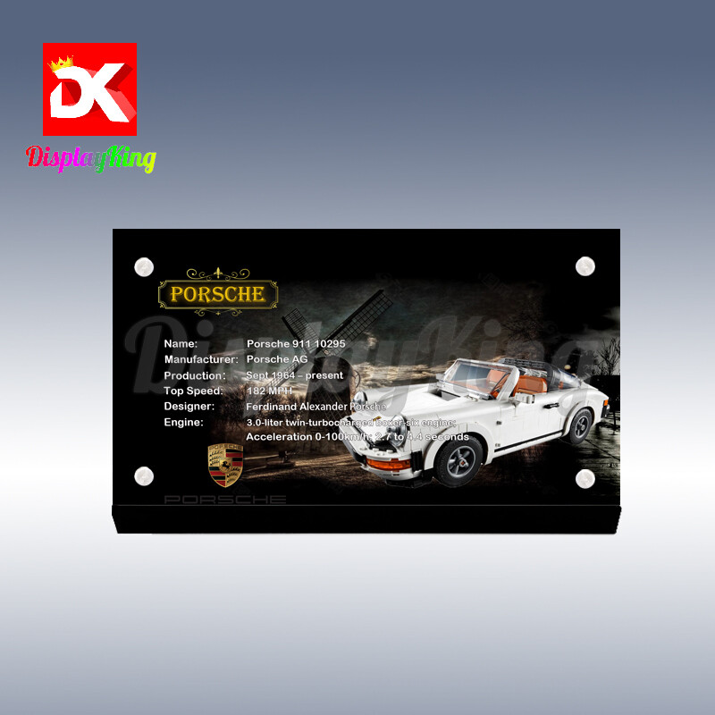 Display King - Acrylic display plaque for Lego Porsche 911 10295