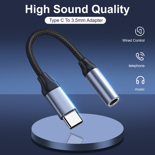 Fit Google Pixel 8 Pro 8a USB-C to 3.5mm Aux Jack Adapter Earphone Dongle Cable - Picture 2 of 35