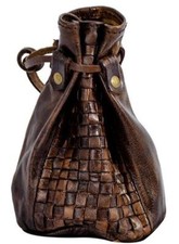 Medieval Pouch Woven Leather Drawstring Coin Jewellery Bag reenactment Costume