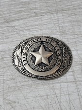    The State of Texas Lone Star Emblem Vintage Western Cowboy Belt Buckle