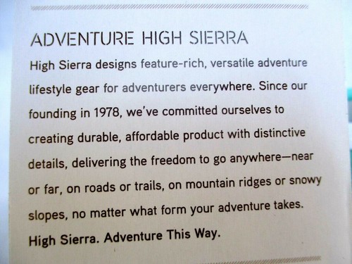 HIGH SIERRA..LOOP..BACKPACK..AQUAMARIN..19"..WATER RESISTANT..NEW TAGS $98 - Picture 4 of 5