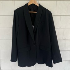 Universal Standard Rio Stretch Wool Blazer Black Size 14(2) Nwt