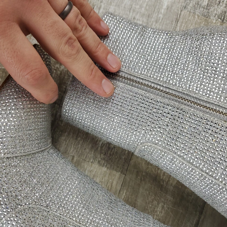 MICHAEL Michael Kors 水钻 Rue 细高跟靴 8 码银色短靴 — 第 2/4 张图片