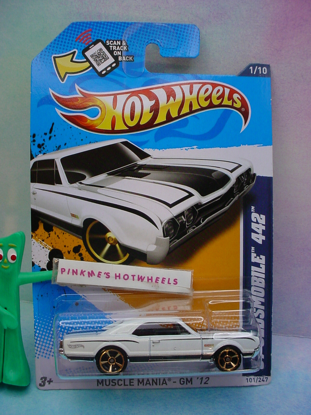 2012 Hot Wheels '67 OLDSMOBILE 442 #101∞white pearl;gold mc5∞Muscle Mania∞case Q