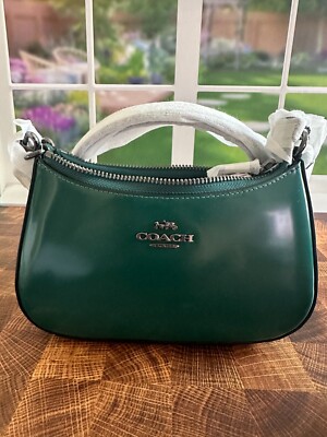 NWT Coach CW310 Teri MINI Leather Emerald Green Mini Crossbody Bag