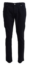 BRIAN DALES Pants Black Cotton Tapered Men Casual Trousers IT50/W36/L RRP 220usd