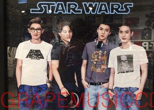 STAR WARS STARWARS EXO LAY SPAO T-POT OFFICIAL WHITE T-SHIRT NEW - Picture 2 of 4