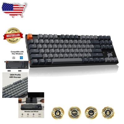 K8 Tenkeyless Gaming Keyboard: Wireless, White Backlight, Office & YouTube Ready