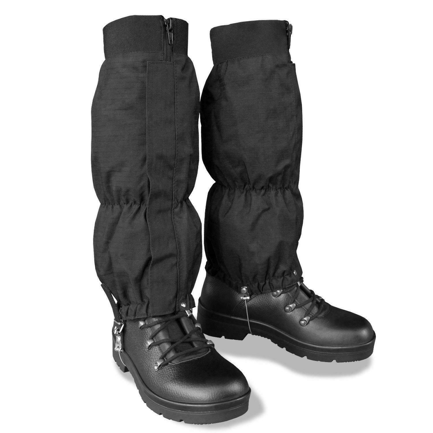 Mil-Tec Leg Gaiters Black Waterproof Trouser Rambling Hiking Hunting