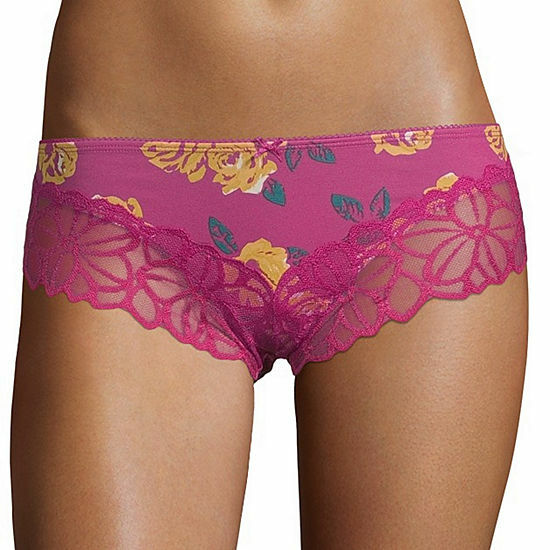 Flirtitude Women's Cheeky Panties MEDIUM Pop Rose Lace Detail Hot Hot
