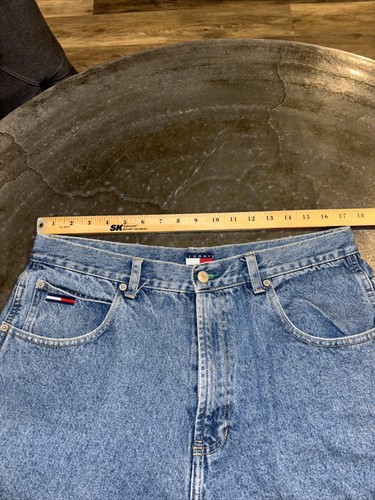 Vintage Tommy Hilfiger Shorts Mens Waist 34 Carpenter Skater Jorts Y2K Denim 12” - Picture 7 of 7