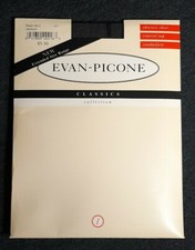 Evan-Picone Sheer Sandalfoot Control Top Nylons Pantyhose Black Onyx Size M