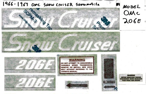 1965-1966-1967 Snow Cruiser snowmobile stripes kit - Picture 4 of 7