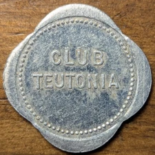 San Francisco, California CA Club Teutonia Hall Saloon 5¢ Scalloped Trade Token