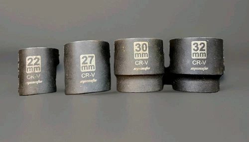 set of 4 durable impact sockets steel ⭐ reinforced 22 27 30 and 32 mm set of 4!