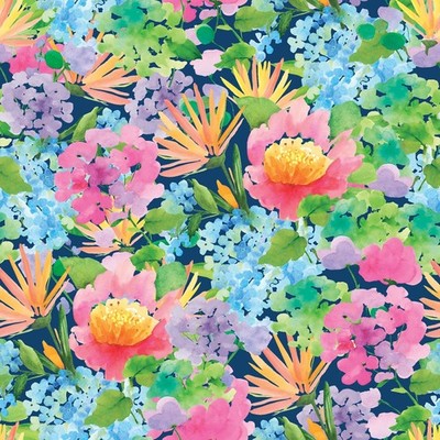 1/2 Yard - Bows & Blooms | Navy Floral Collage by Color Pop Studio