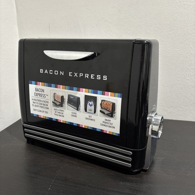 Nostalgia Bacon Express BCN6BK Grill - Black, Tested and Working NEW WITHOUT BOX