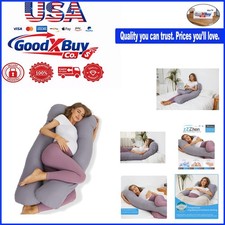 Pregnancy Pillow U Shape 56 Inch Support for Back Hips Legs Belly Grey Microf...
