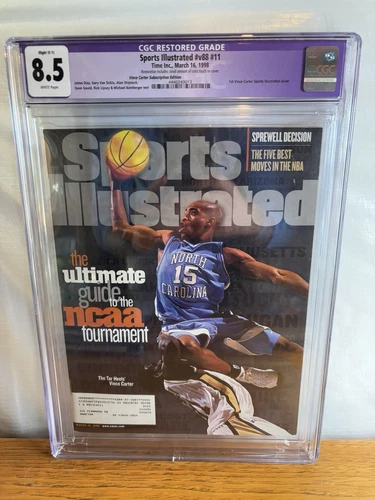 Sports Illustrated Magazine 3/1998 Vince Carter CGC 8.5 UNC Tar Heels