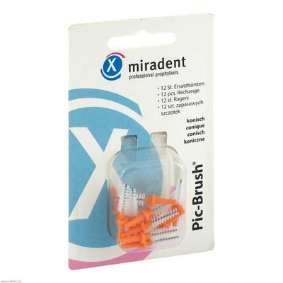 2x MIRADENT Interd.Pic-Brush Ersatzb.konisch orange 12 ST
