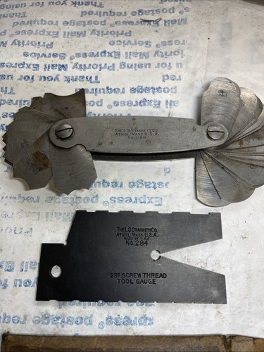 L. S. Starrett Co. No.178-B Medidor de radio/filtre y medidor de rosca de tornillo de 29’ - Imagen 4 de 5