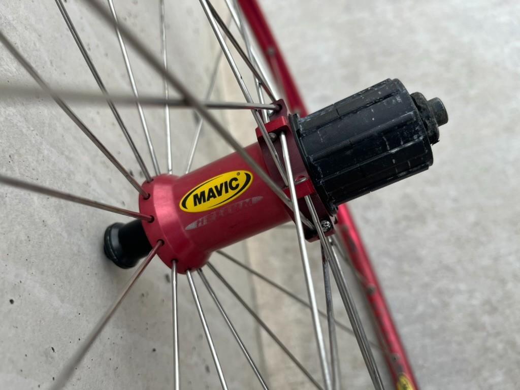 Mavic Helium Red Alloy Rim Brake 700C Rear Wheel | EXC / Made in