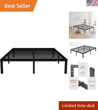 14 Inch Heavy Duty Queen Bed Frame - 2000 lbs Capacity, Noise-Free Elegant