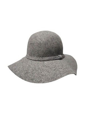 PHENIX Gray 100% Wool Wide Brim Floppy Hat Round Crown One Size Classic
