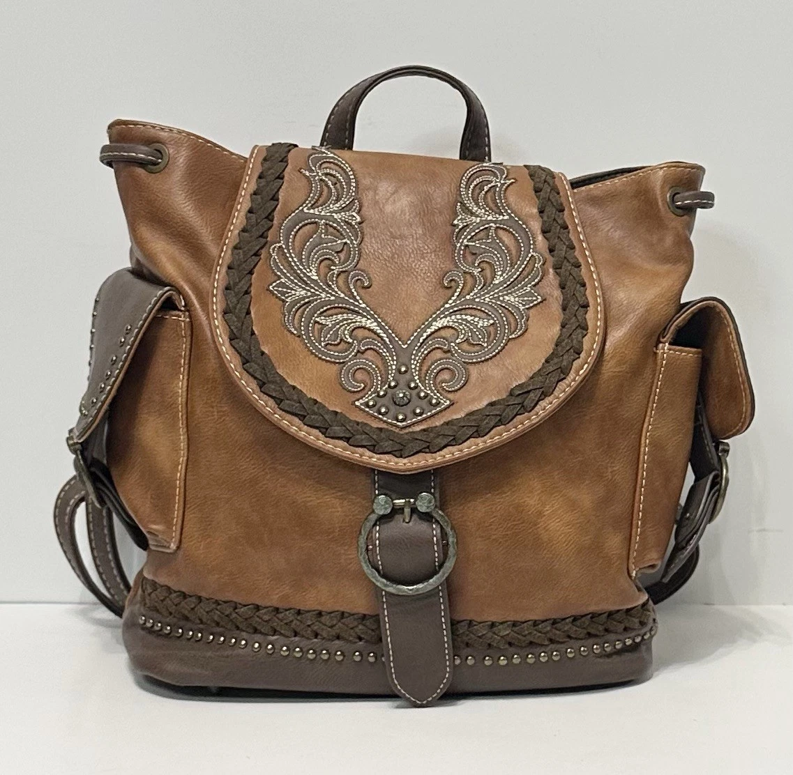 Montana West Womens Washed PU Backpack School Office Weekender Brown Distressed Amazon.com | Montana West Backpack Purse for Women Soft  main image 3