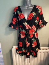 Pretty Little Thing Short dress with laced belt design Size 12 Excellent Conditi