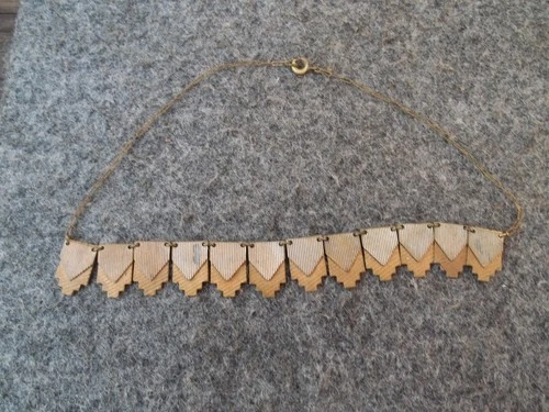 Vintage Art Deco Estate Jewelry Flapper Purse Brass 16" Necklace 12 Charms