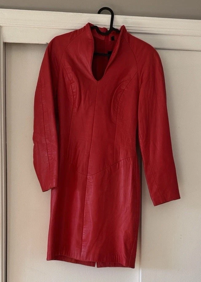 knee length dresses for ladies Faux Leather Dress with Puff Sleeves – Dolce Cabo