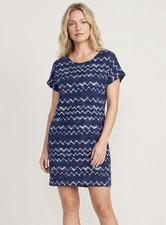 Old Navy Womens Blue Watercolor Linen Blend Dress Size Small Beachy Boho Chic