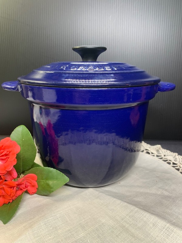Le Creuset Cast Iron Rice Pot 18cm/2.25 qt., Lid, Stoneware Insert Indigo (Read)