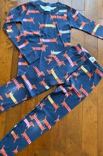 Hanna Andersson PJs 120 Size 6/7 Puppy Dogs Organic Long Sleeve Cotton Pajamas