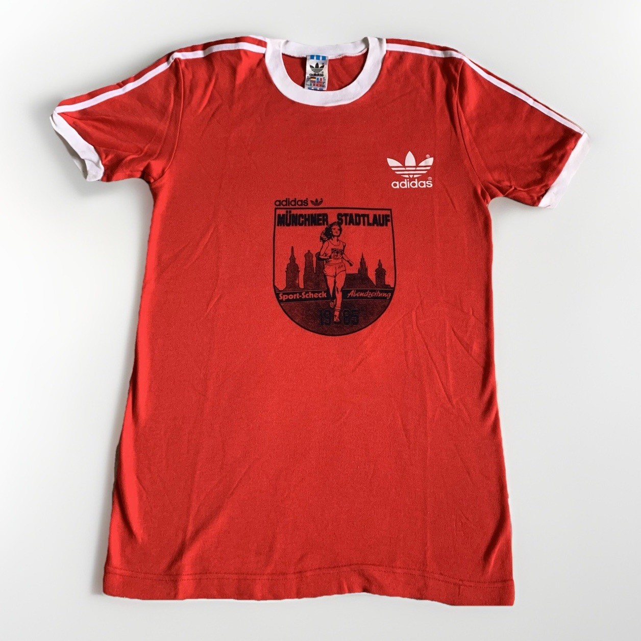 Vtg Adidas Trikot 1985 Small Shirt München Germany 80s Marathon Jogging Munchner