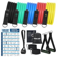 Exercise Resistance Bands with Handles for Working Out, 150/200/250/300 Lbs W...