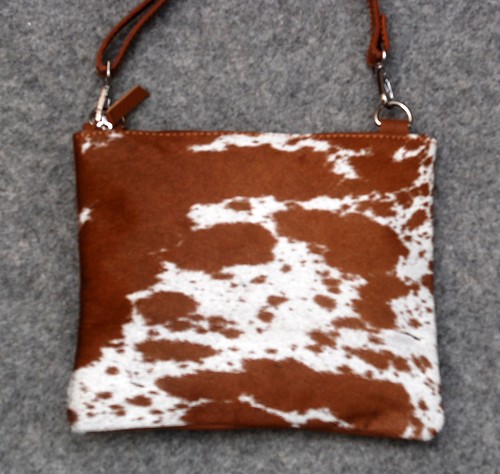 Real Cowhide Cross body Purse Handbag & Hand Clutch Cow Hide Leather SA-5810