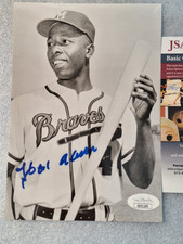 James Spence Authentication (JSA) Hank Aaron MLB Original