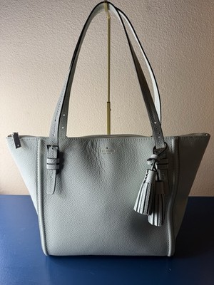 kate spade new york Sea Foam Green Pebbled Leather Shoulder Bag with Tassel