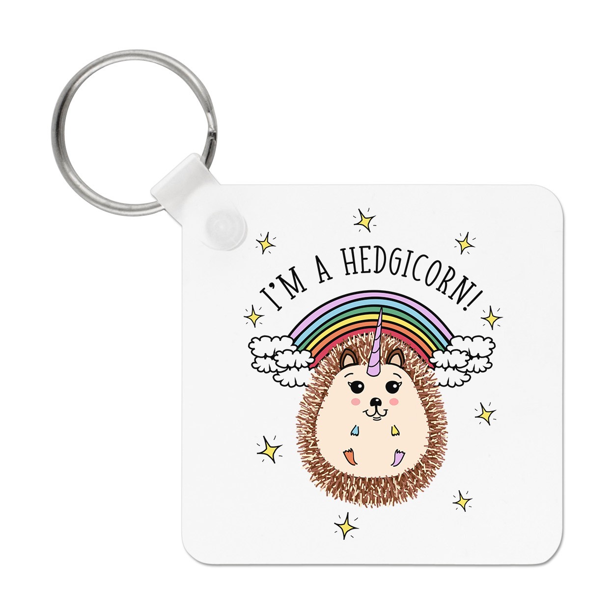 I'm A Hedgicorn Keyring Key Chain - Hedgehog Unicorn Funny