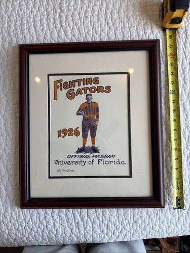 1926 Fighting Gators Official Program University of Florida Framed Print - Picture 5 of 5
