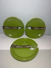 Set Of 12 Allen + Roth Appetizer Plates Wine Glass Holder Party Antipasto Green
